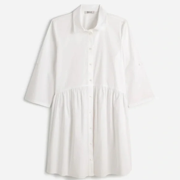 NWT Madewell Button-Front Mini Shirtdress in Poplin Women's Regular XXS Resort - Picture 4 of 11